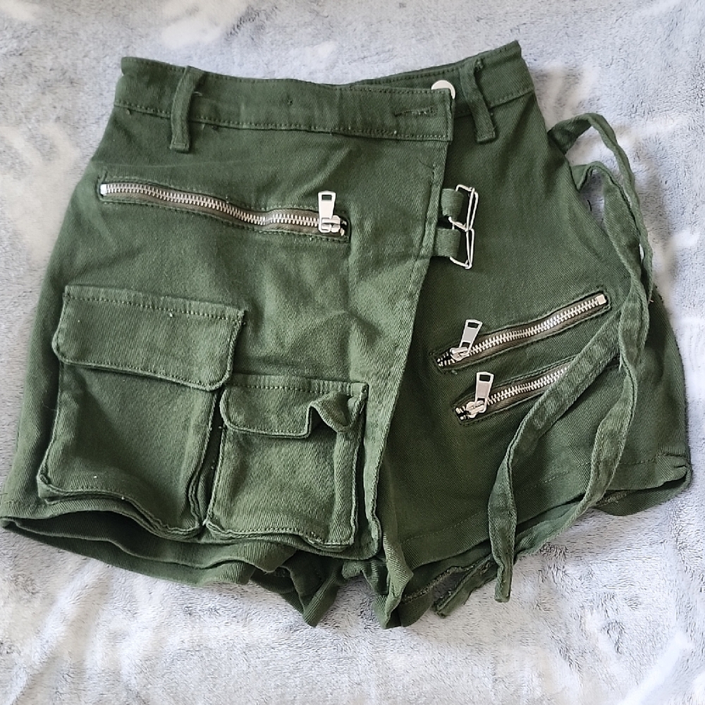 Olive Green Utility Shorts